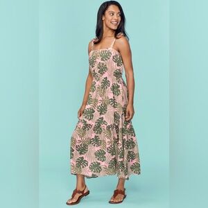 Tropical tiered midi dress size S